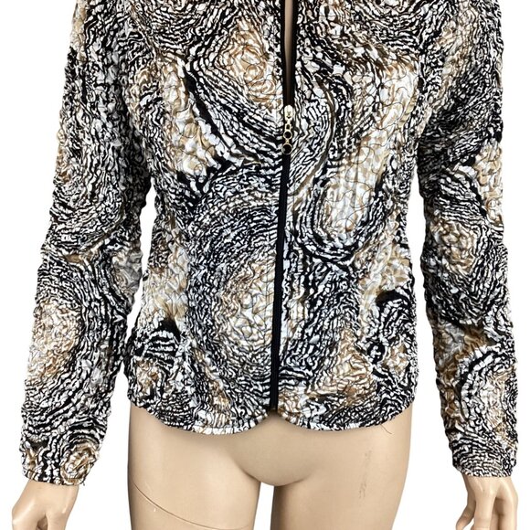 Frank Lyman Jacket Size 10  Womens Textured Long Sleeve Zipper Sheen‎ Multicolor - Picture 7 of 8
